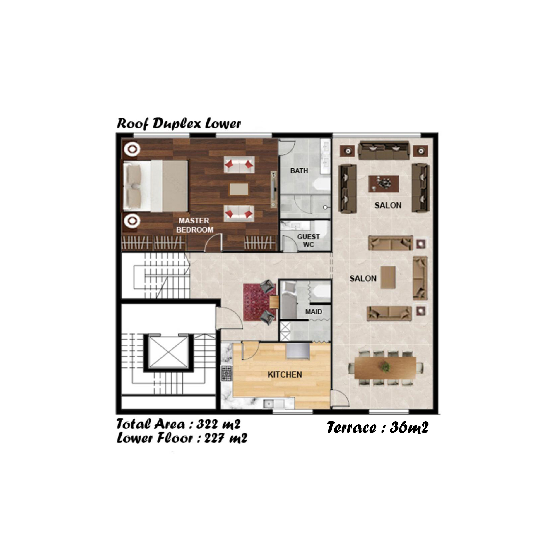 The Full-Floor Residences · Lower level floor plan